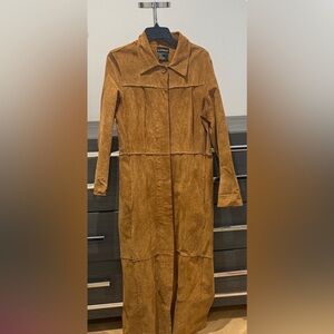 Le Chateau Long Suede Trench Coat